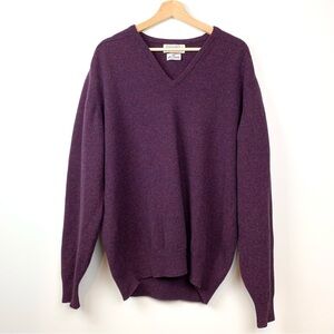William Lockie For Darlington Knit Sweater Lambswool Scotland Sz 48 Purple Soft